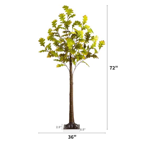6ft. Pre-Lit Green Autumn Oak Artificial Fall Tree with 250 Warm White LED Lights